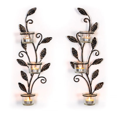 2 Piece Metal Wall Bath Sconce Set