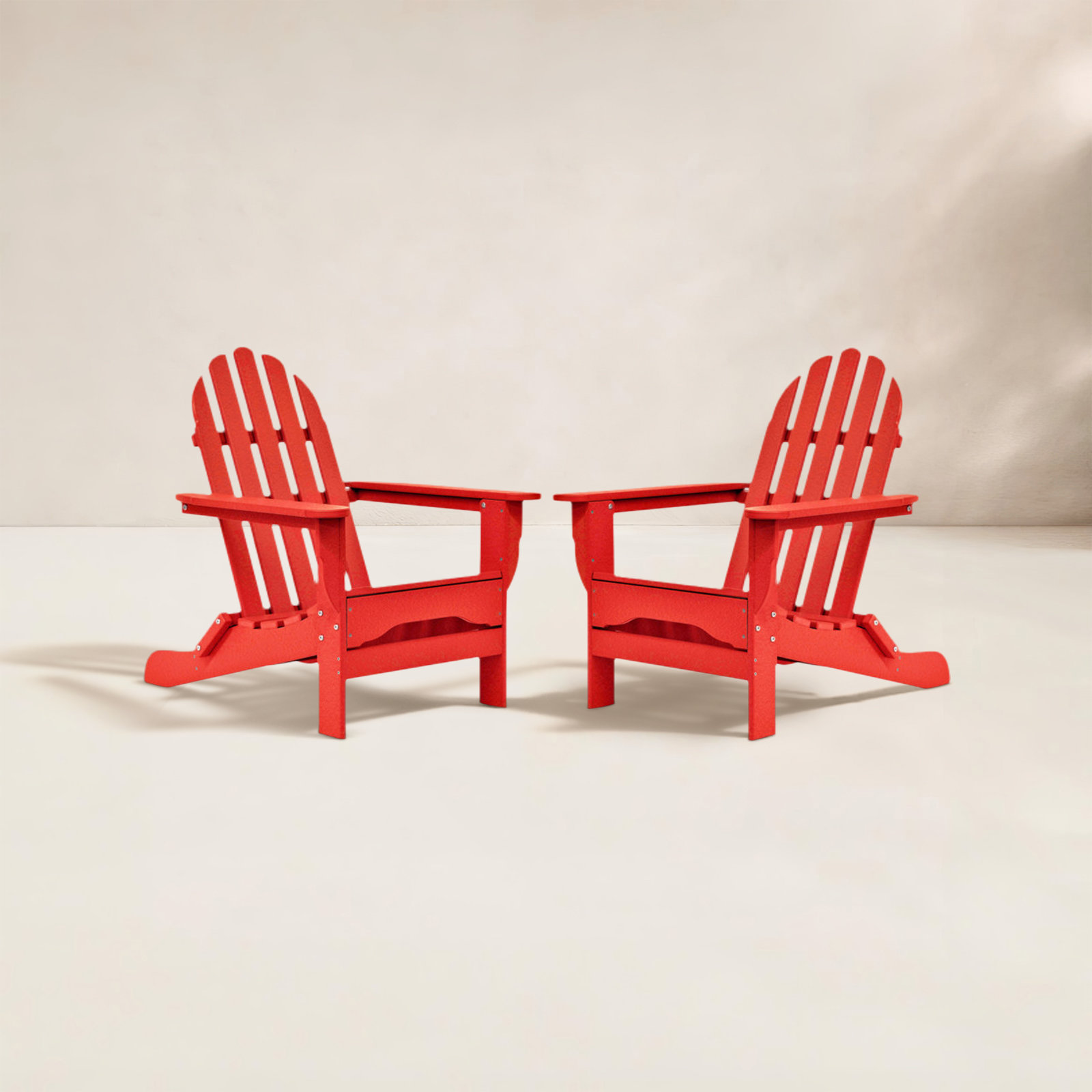 Brunt Outdoor Adirondack Set, Bright Red