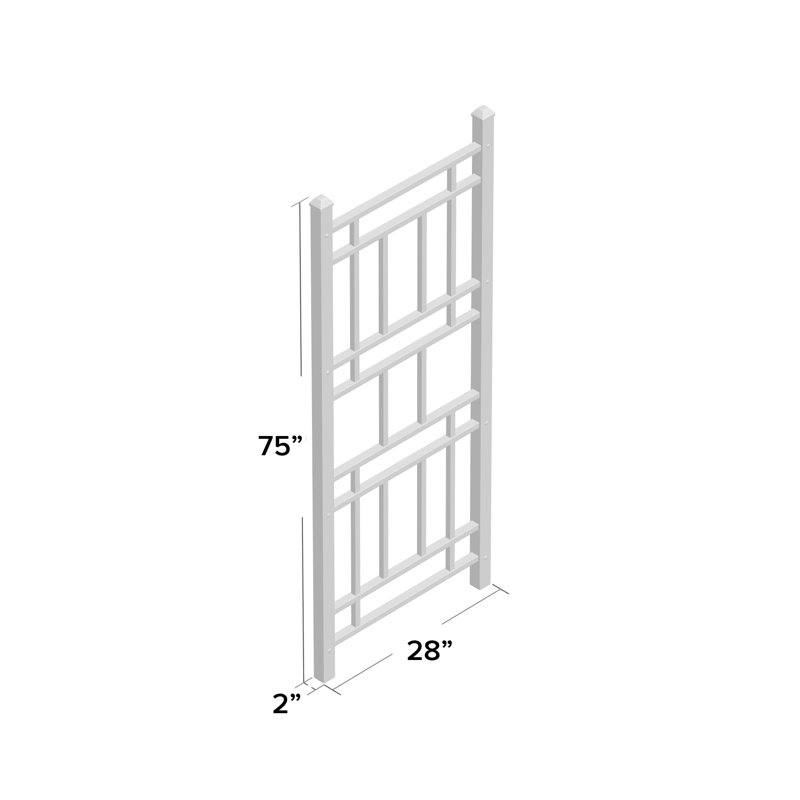 Wellington 28"x75" Vinyl Garden Trellis, White