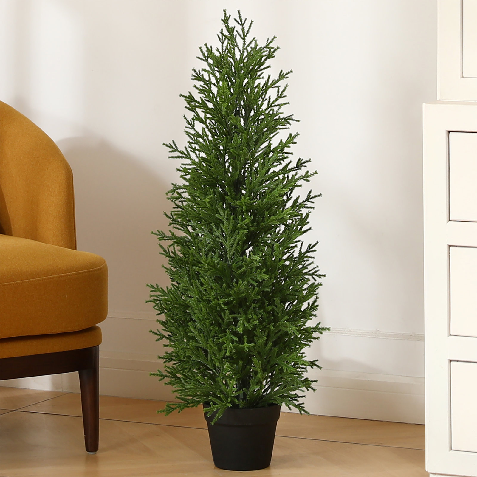 Adcock 60" Cedar Topiary in Pot, 36" H x 12" W x 12" D