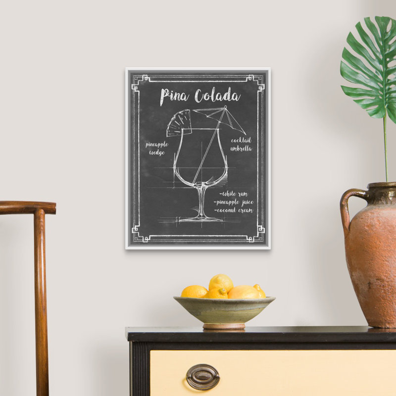 Mixology IV - Impression sur toile, Cadre flottant blanc, H 21,7 po x l 17,7 po x P 1,75 po