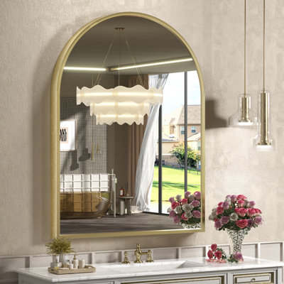 Amara Tempered Glass and Aluminum Alloy Framed French Cleat Mounted Wall Mirror with 5-Year Warranty