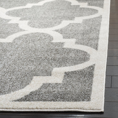 Tapis géométrique gris foncé / beige Ammundsen