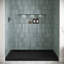 Base de douche 60 po x 32 po Alcove en acrylique noir brillant avec drain à gauche, drain inclus-115227516
