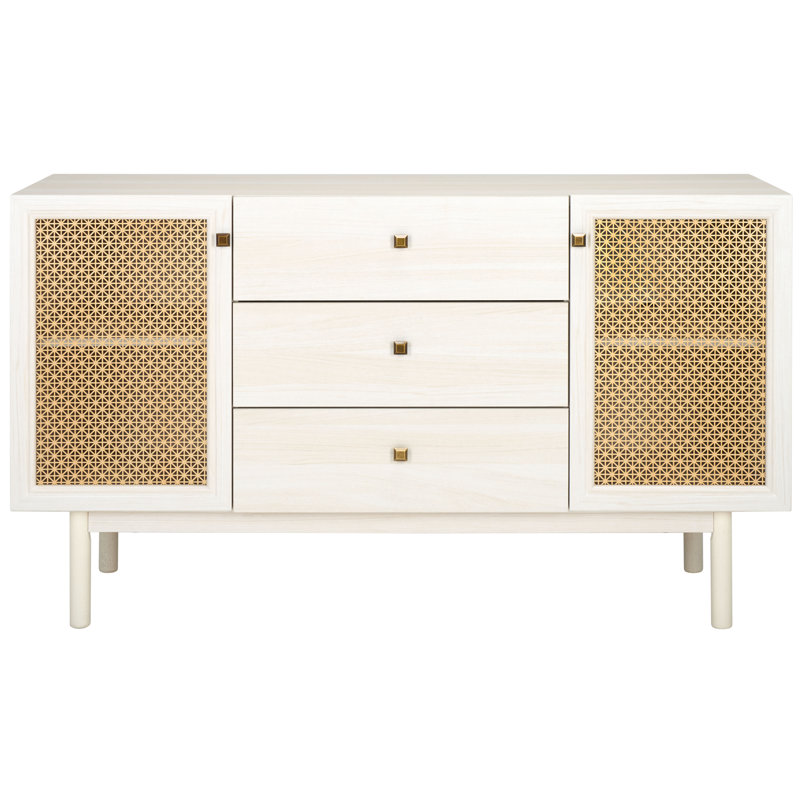 Ameiah Storage TV Stand, Bleached White