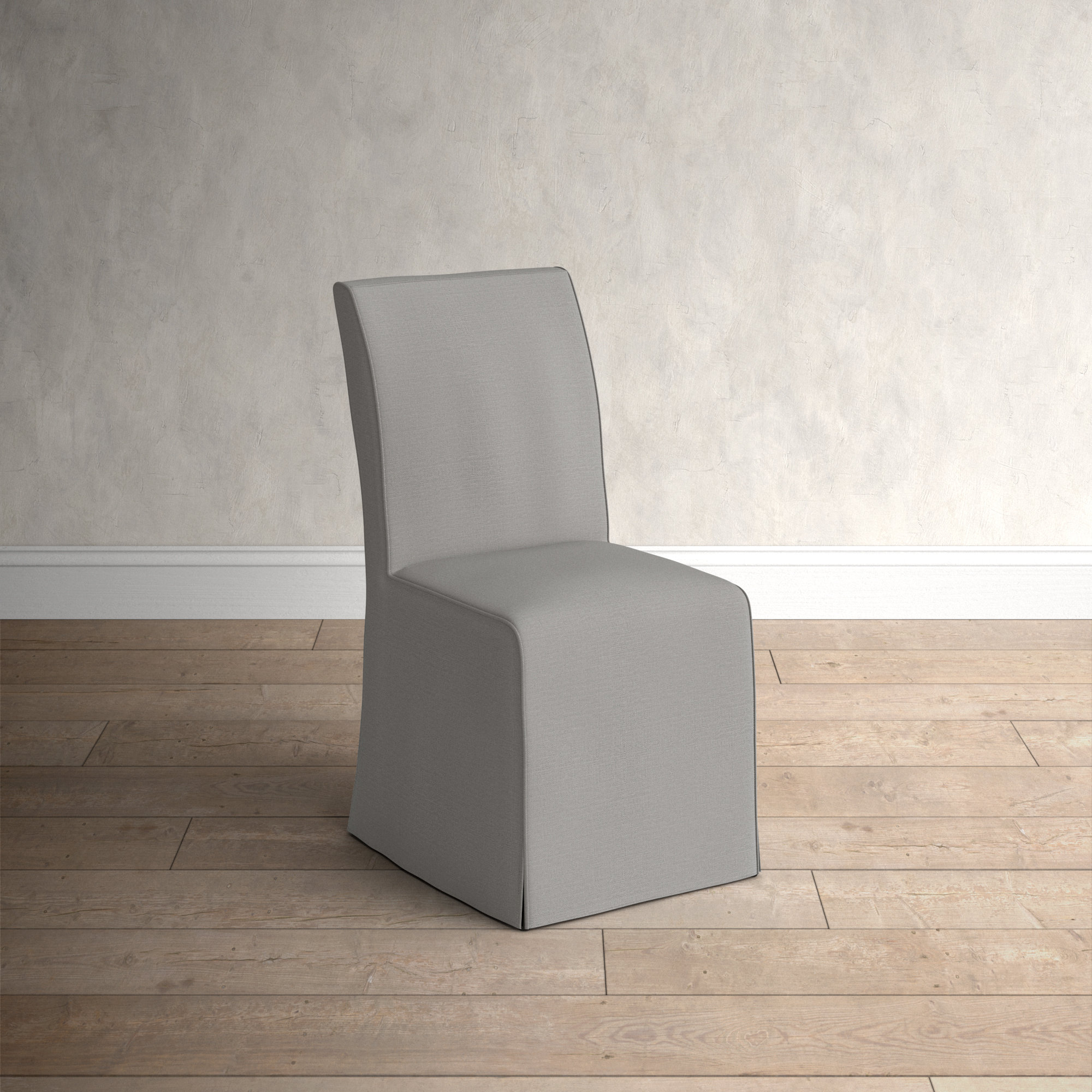 Sumatra Upholstered Parsons Chair, Linen Gray