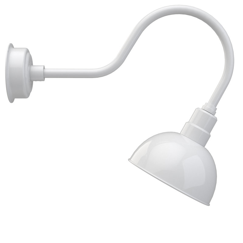 Luminaire de grange d’extérieur à del Dipkarpaz, H 8po x l 10 po x P 12 po, Blanc