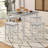 Ebern Designs 5 Pcs Bar Table Set Square Dining Table & 4 Pvc Leather Upholstered Bar Stools-1828303455