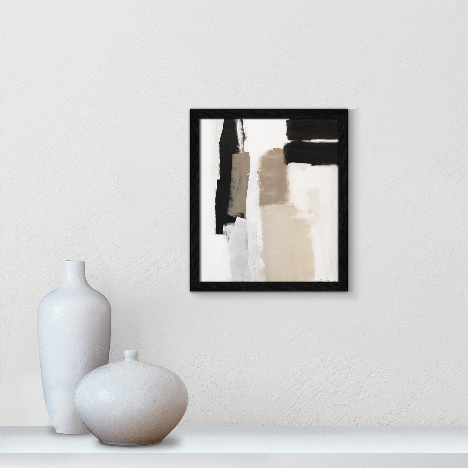 Earth Scapes II by Casa Fine Arts, Black Slim Unmatted Picture Framed, 15" H x 13" W x 1.25" D
