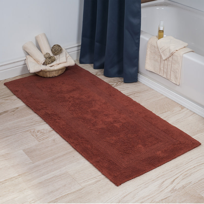 Tapis de bain en coton 60 po x 24 po Ragini - Tapis de bain lavables à la machine pour la salle de bain, la cuisine ou la salle de lavage
