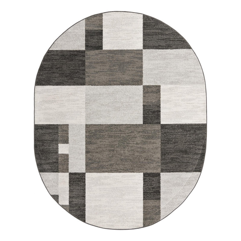 Harender Geometric Indoor Rug, Oval 7'10" x 10'