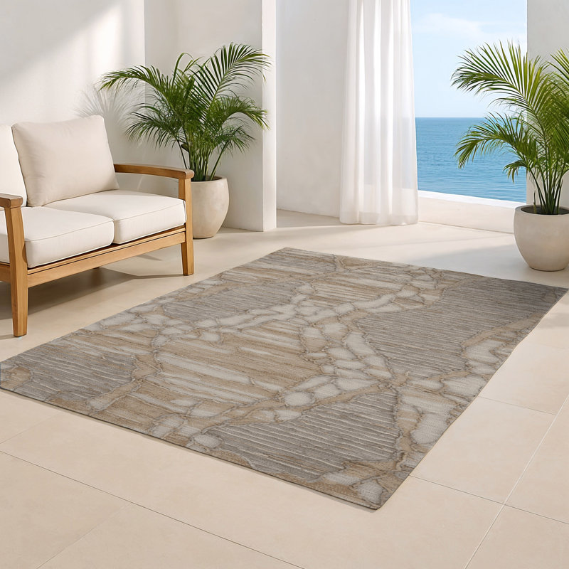 Tapis intérieur et extérieur gris Nature, Rectangulaire 2 pi x 3 pi