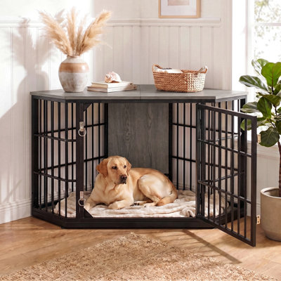 Fratesi Corner Wooden Dog Crate and End Table