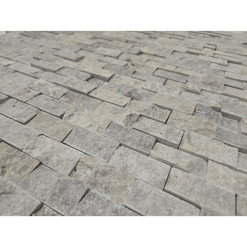 1x2 BRICK SPLITFACE, Silver/Gray