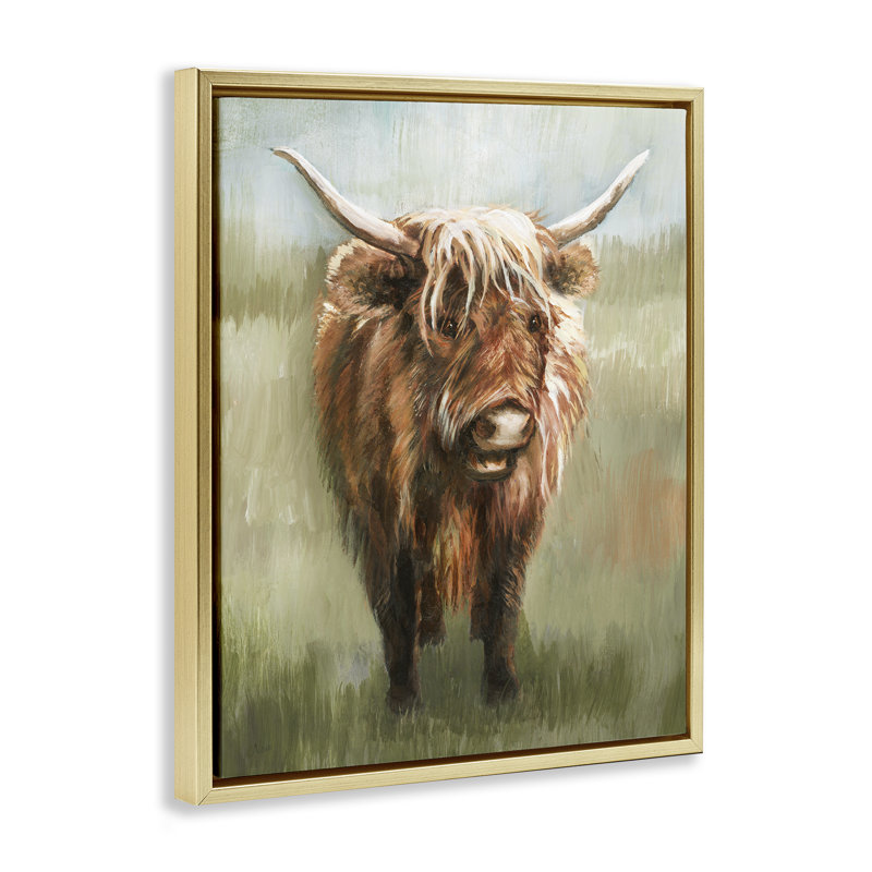 Art mural sur toile Highland, Cadre flottant métallique doré, H 21 po x l 17 po