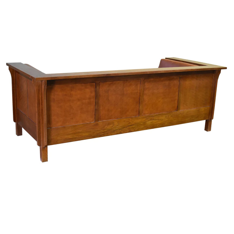 Dusan 84'' Leather Sofa, Reddish Brown Genuine Leather