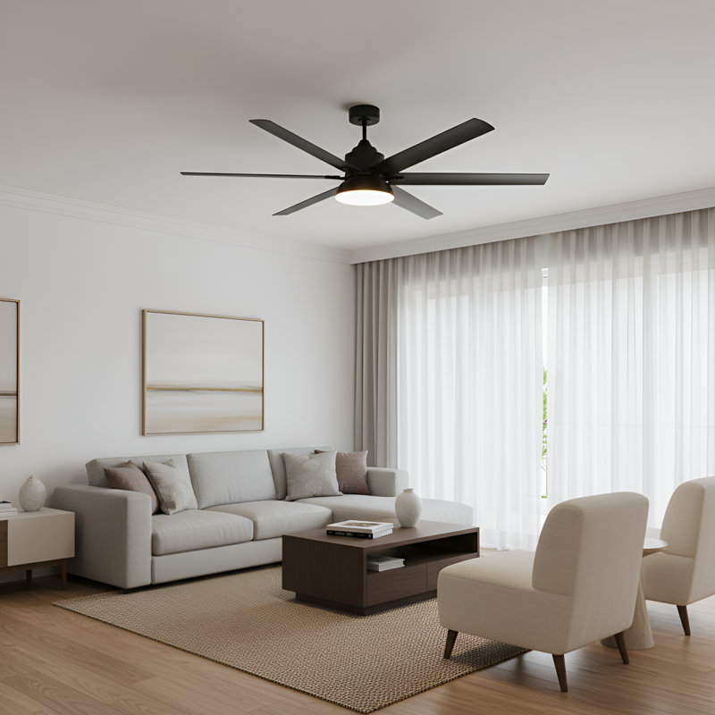 Ventilateur de plafond 72 po Fawzy, Noir mat