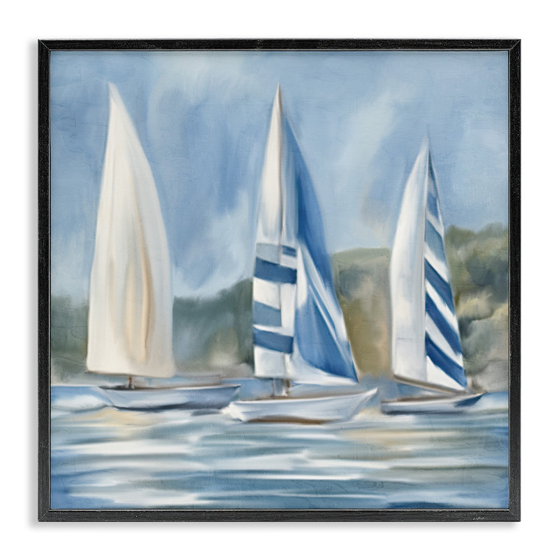 Voilier à la dérive, giclée d'art par Kim Allen, Giclée encadrée noir minuit, H 24 po x l 24 po