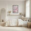 «Pink Roses and Butterfly» sur des planches de bois vieillies, art mural sur toile-133508651