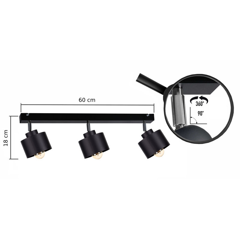 Jumanah Ceiling Spotlight, Black, Black