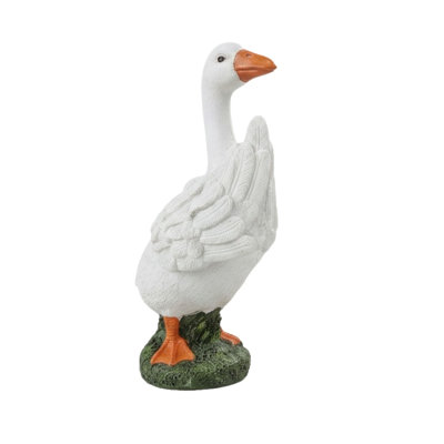 Large Porch Gooses Statue Resin Hollow Plastic Garden Gooses WithStones Base With Sand-Fillable Designs