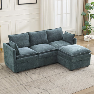 Canapé modulaire en L 80,3 po avec rangement
