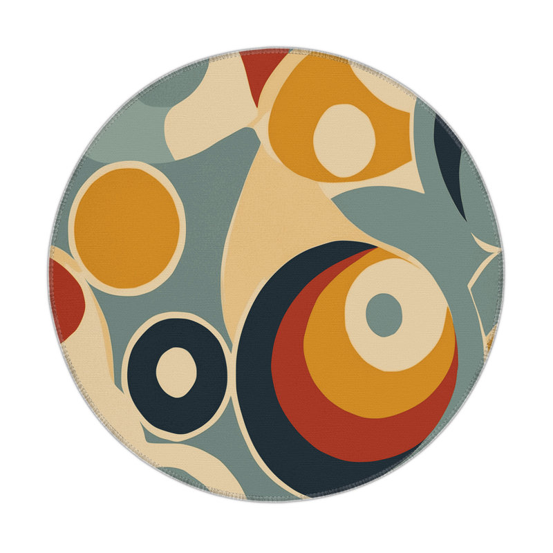 Tapis intérieur et extérieur Retro Pop, Rond 5 pi