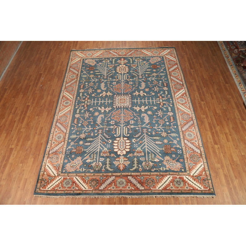 Tapis bleu All-Over Oushak 9 x 12
