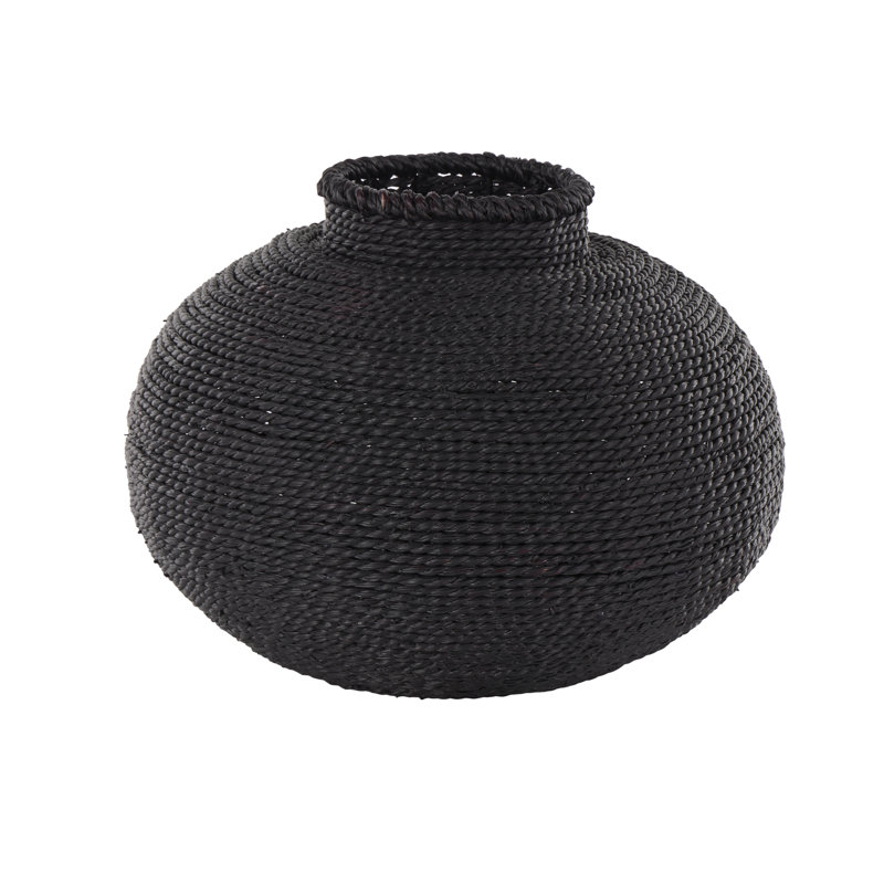 Lulubelle Metal Handmade Wrapped Pot Decorative Black Vase