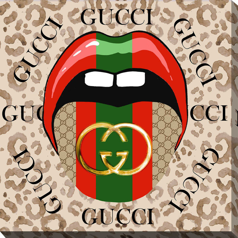 Gucci langue (carré) par Antonyus Bunjamin (Abe) - impression, Toile tendue, H 28 po x l 28 po x P 1,5 po