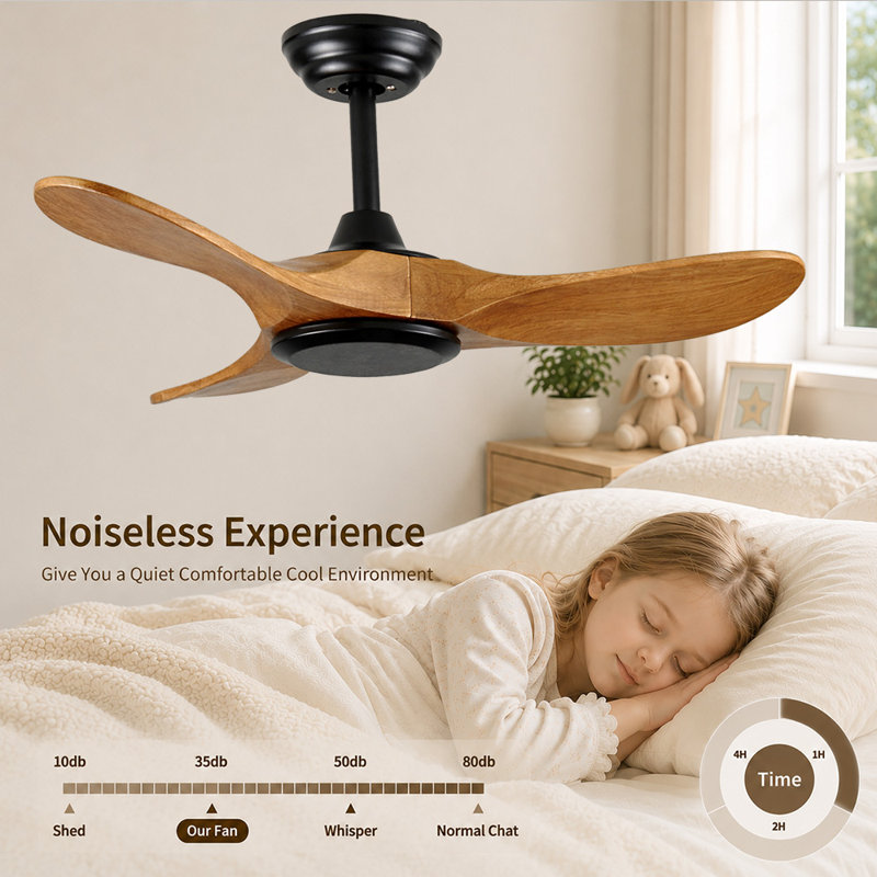 36-Inch Wood Ceiling Fan Without light