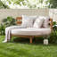 Chaise longue d'extérieur ronde en bois avec coussin et 4 coussins