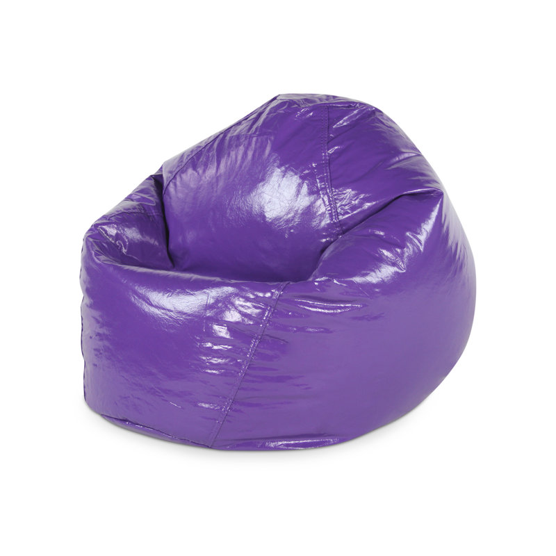 Faux Leather Bean Bag Chair, Grape Faux Leather