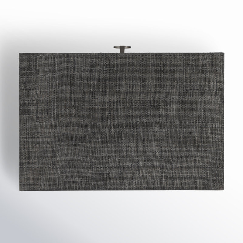 Bar Harbor Raffia 1 Drawer Nightstand, Charcoal Gray