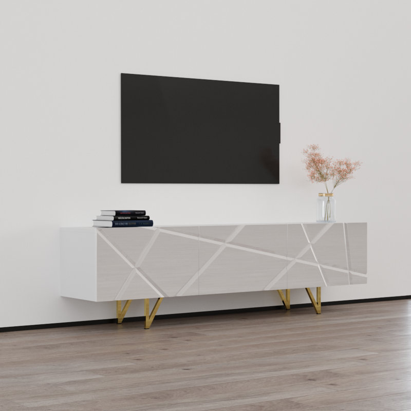 Meuble télé 70,9 po Watchet, Blanc