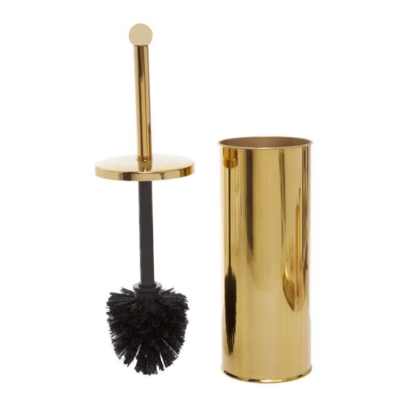 Strout Free-Standing Toilet Brush and Holder, Gold