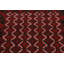 Tapis rouge / noir en laine nouée à la main de conception unique 3 pi 2 po x 6 pi 3 po New Age