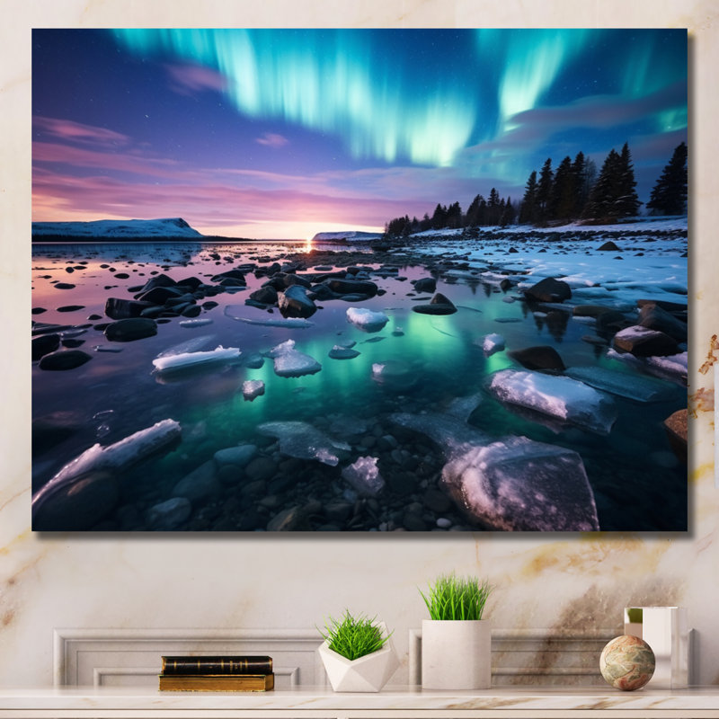 Samana Canada, lumière polaire I sur toile, Toile tendue, H 24 po x l 32 po x P 1 po