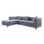 Canapé modulaire Amna, méridienne de rangement, flanelle capitonnée grise, 108 po