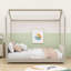 Upholstered House Bed With Roof Design-1685642442-1685642436