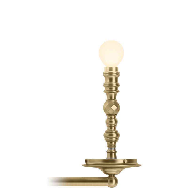 5 - Light Kitchen Island Rectangle Chandelier, Modern Brushed Gold