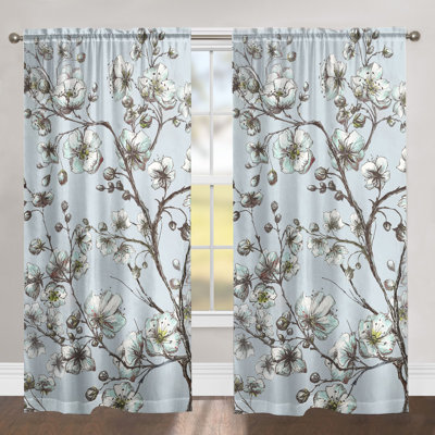 Morning Blossoms Sheer Curtain Single Panel