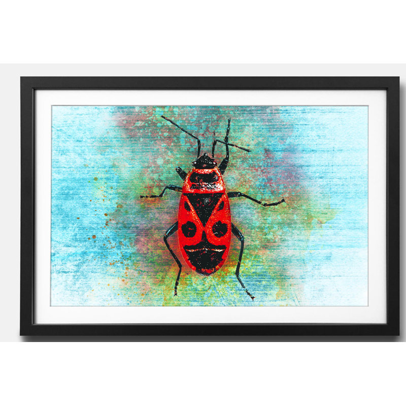 Streetart Firebug - Single Picture Frame Print, 44cm H x 64cm W x 2.2cm D