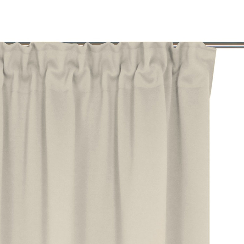 Polyester Blackout Pinch Pleat Curtain Panel, 142cm wide x 355cm high, Beige