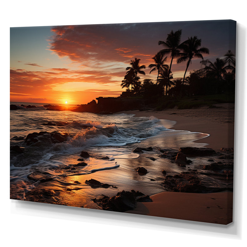 Dominicain Coastal Twilight - impression, H 12 po x l 20 po x P 1 po, Toile tendue