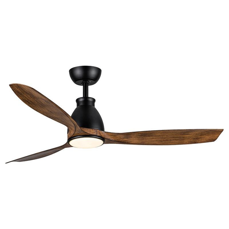 52 Inch Indoor Ceiling Fan With LED Light, Black, Brown