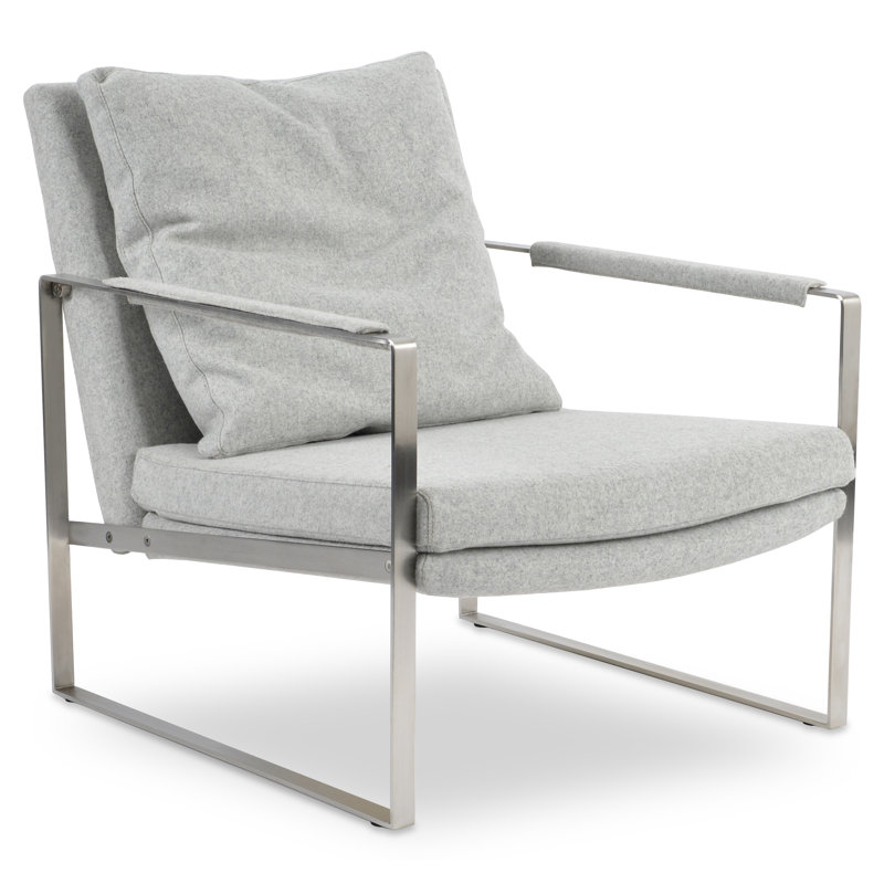Zara Armchair in Wool, Silver Wool