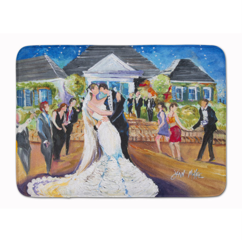 Tapis de bain rectangulaire antidérapant en microfibre Our Wedding Day