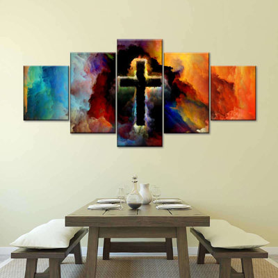 Reproduction d'art sur toile multicolore