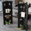 Paravent 6 panneaux en bois massif noir-882603779